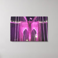 Brooklyn Bridge Lit Purple