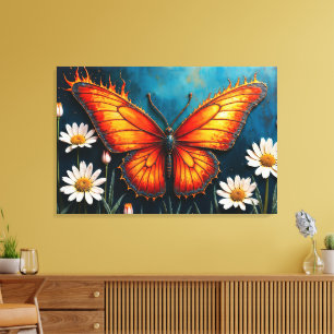 Toile Brûler papillon brillant monarque ailes art