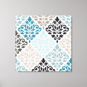 Toile Bruns de sarcelles d'hiver de motif de damassé de