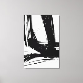 Toile Brush noir et blanc Grilles minimaliste Abstrait