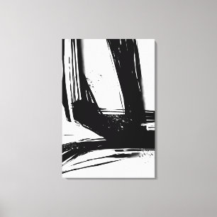 Toile Brush noir et blanc Grilles minimaliste Abstrait