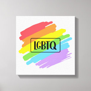Toile Brushstrokes LGBTQ Arc-en-ciel