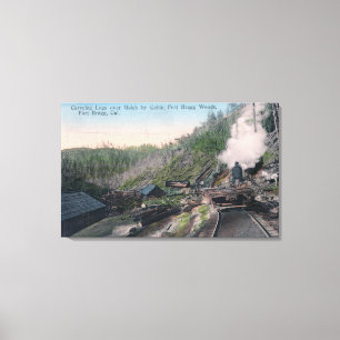 Toile Bûcherons portant des rondins au-dessus de Gulch