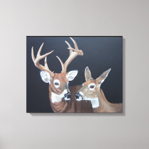 Toile Buck et Doe Whitetail Deer