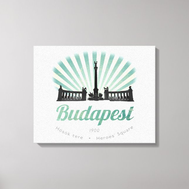 Toile Budapest, Hongrie, Carré de Héroé, poster magyar (Recto)