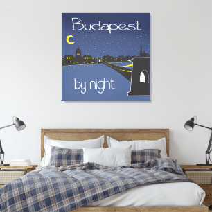 Toile Budapest la nuit, Hongrie