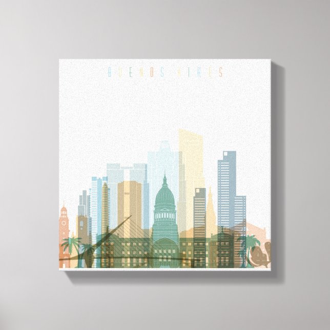 Toile Buenos Aires, Argentine | Ville Skyline (Recto)