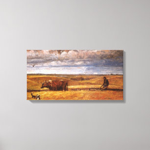 Toile Buffalo Bones labourés par Harvey Thomas Dunn