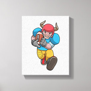 Toile Bull à Sports avec Football & Casque