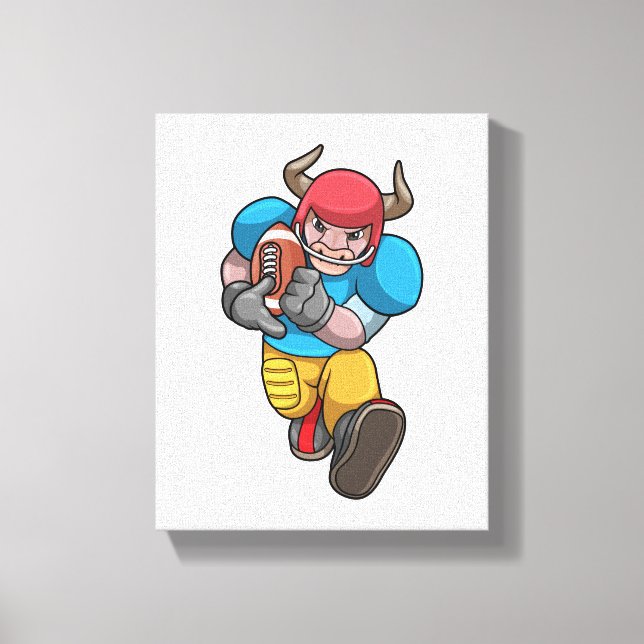 Toile Bull à Sports avec Football & Casque (Recto)