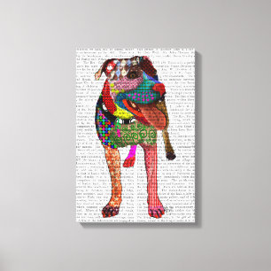 Toile Bull-terrier du Staffordshire - patchwork