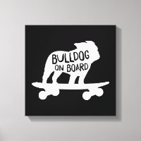 Bulldog à bord | Chien de Skateboard Silhouette