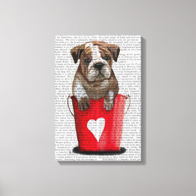 Toile Bulldog Bucket Of Love Red (Recto)