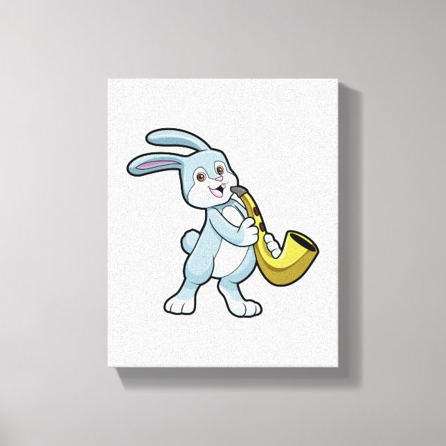 Toile Bunny en musique avec saxophone (Recto)