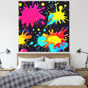 Toile Burst d'art vibrant à éclaboussures de peinture