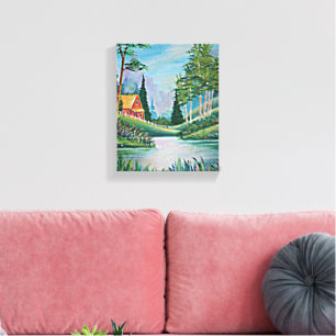 Toile Cabine par Stream Fine Art Peinture 8x10