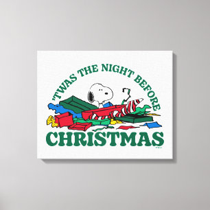 Toile cacahuètes   Snoopy 'C'était la nuit avant Noël