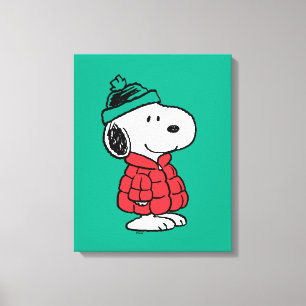 Toile cacahuètes   Snoopy Chat d'hiver et Casquette