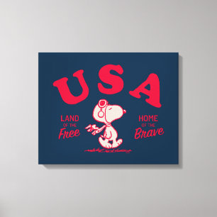 Toile cacahuètes   Snoopy USA Land of the Free