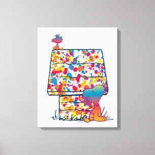Toile cacahuètes   Snoopy & Woodstock Rainbow Paint