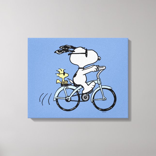 Toile cacahuètes | Vélo Snoopy & Woodstock (Recto)