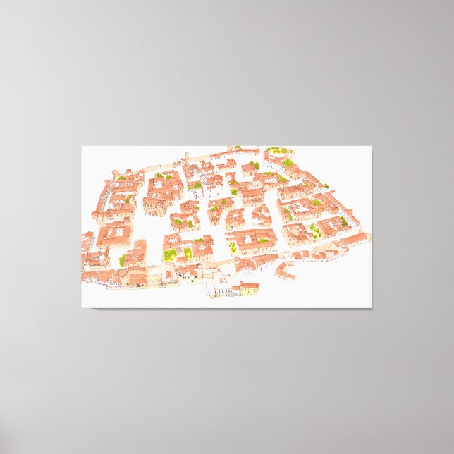 Toile Caceres Espagne. Cité médiévale (Recto)