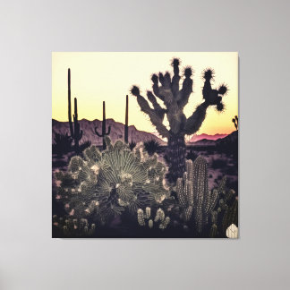 Toile Cactus et palmiers coexistent en harmonie. phot