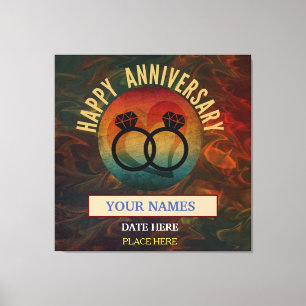 Toile cadeau d'anniversaire heureux et tendance