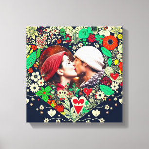 Toile Cadeau de coeur floral personnalisé Cadeau romanti