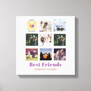 Toile Cadeau de collage photo de meilleurs amis Sandwich