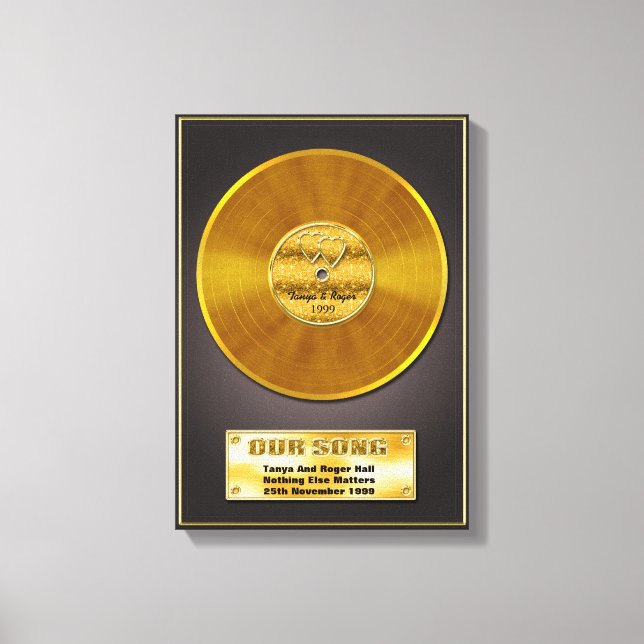 Toile Cadeau de mémoire de date spéciale Gold Record (Recto)