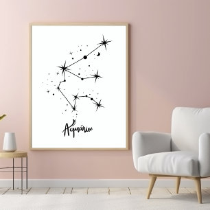 Toile Cadeau du signe du zodiaque Verseau, astrologie du