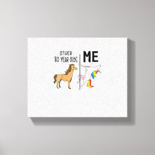 Toile Cadeau licorne 80 ans anniversaire et moi pour
