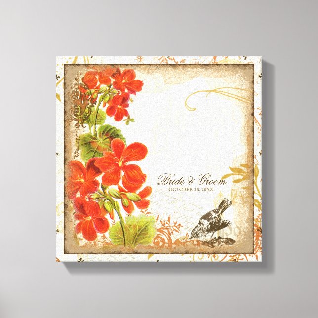 Toile Cadeau Mariage de Nasturtium Botanique personnalis (Recto)