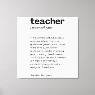 Toile Cadeau personnalisé de l'enseignant - Définition d