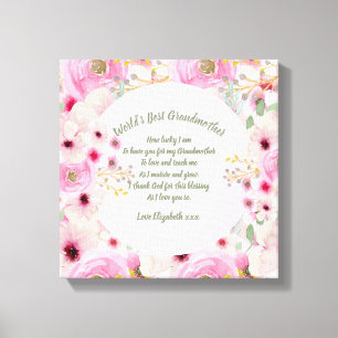 Toile CADEAU - Poèmes grand-mère de petits-enfants - PER