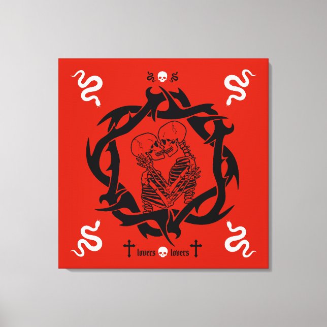 Toile Cadeau pour amoureux gothiques romantiques sombres (Recto)
