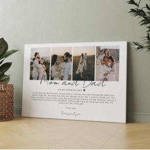 Toile Cadeau pour maman et papa le jour de mon mariage p
