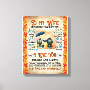 Toile Cadeaux de femme Lettre à ma femme Amour du mari