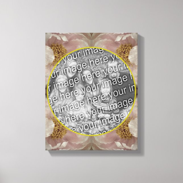Toile Cadre de fleur de pivoine rose Créer votre propre  (Recto)