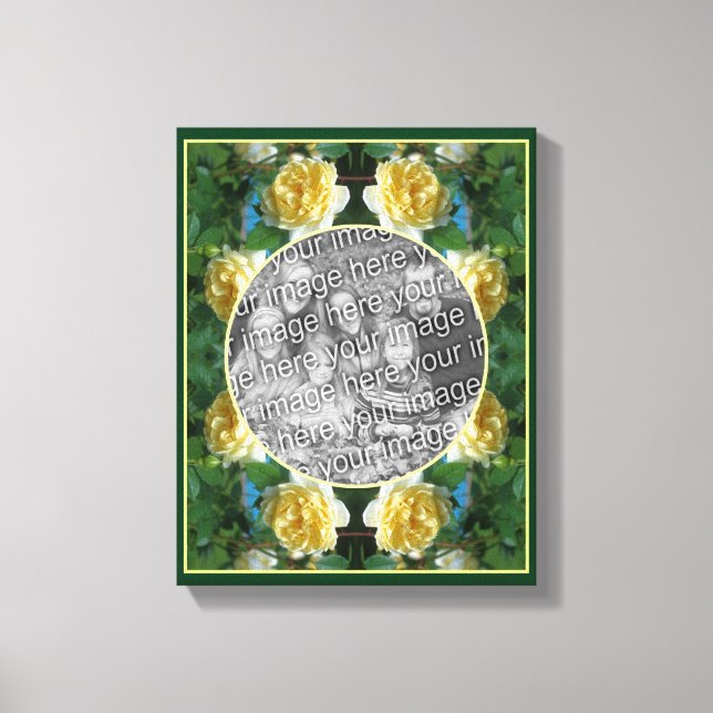 Toile Cadre de fleur de rose jaune Créez votre propre ph (Recto)
