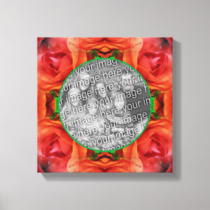 Toile Cadre floral de rose rouge Créer votre propre phot