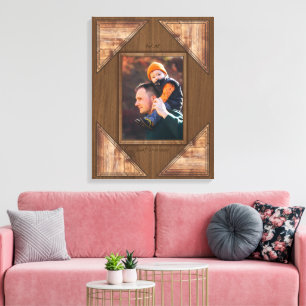 Toile Cadre personnalisé en bois rustique avec motif 3D