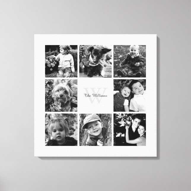 Toile Cadres blancs Monogramme Photo Collage (Recto)