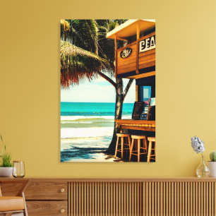 Toile Cafe Bar de la plage de Bali