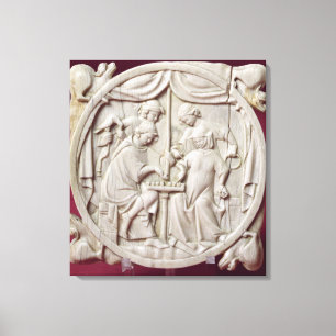 Toile Caisse de miroir dépeignant une partie d'échecs,