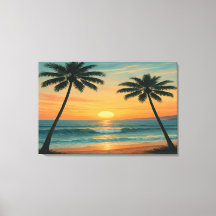 California Ocean Sunset – 36x24 Wall Art Print