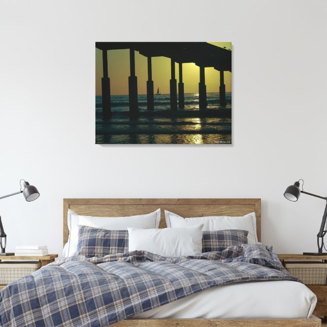 Toile California Sunset Ocean Beach Pier (Insitu(Chambre))