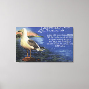 Toile Californie - Salutations de, Poème Seagull