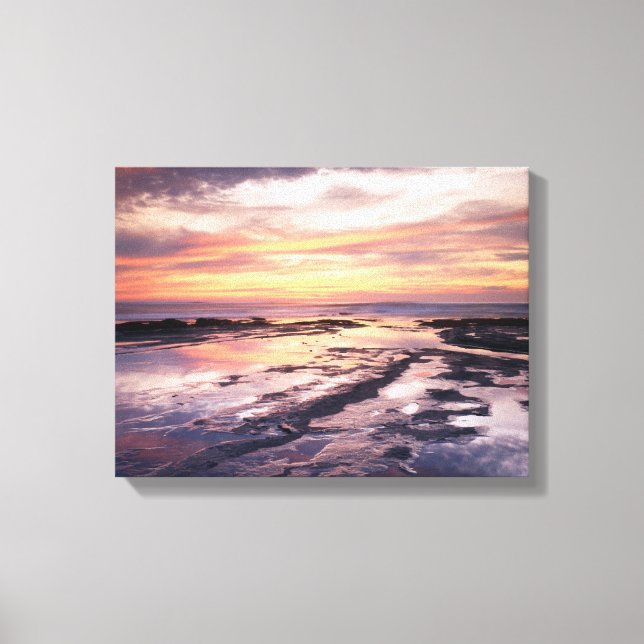 Toile Californie, San Diego, Falaises de coucher de sole (Recto)